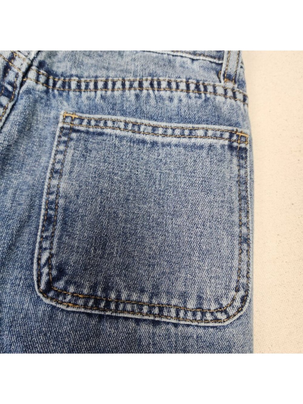 RSQ Girls Wide Leg Mid Rise Streetwear Skater Blue Cargo Jeans Sz 12 24/25 - Picture 8 of 12